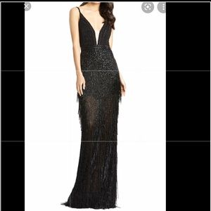 Mac Duggal🔥Bead Stripe and Fringe Gown 6